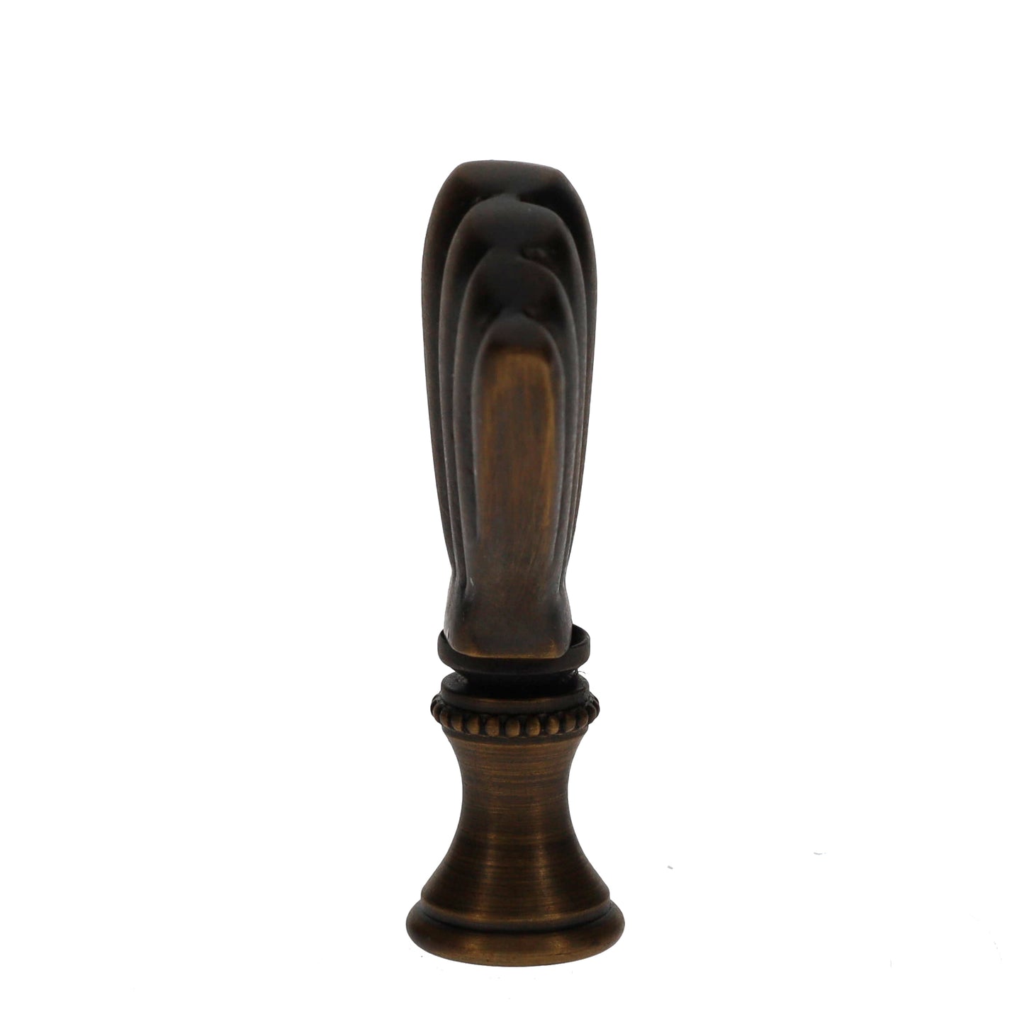 2-1/4" Tall Brass Finial Clam Shell, Dark Bronze Finish 1/4-27F Tap (15115)