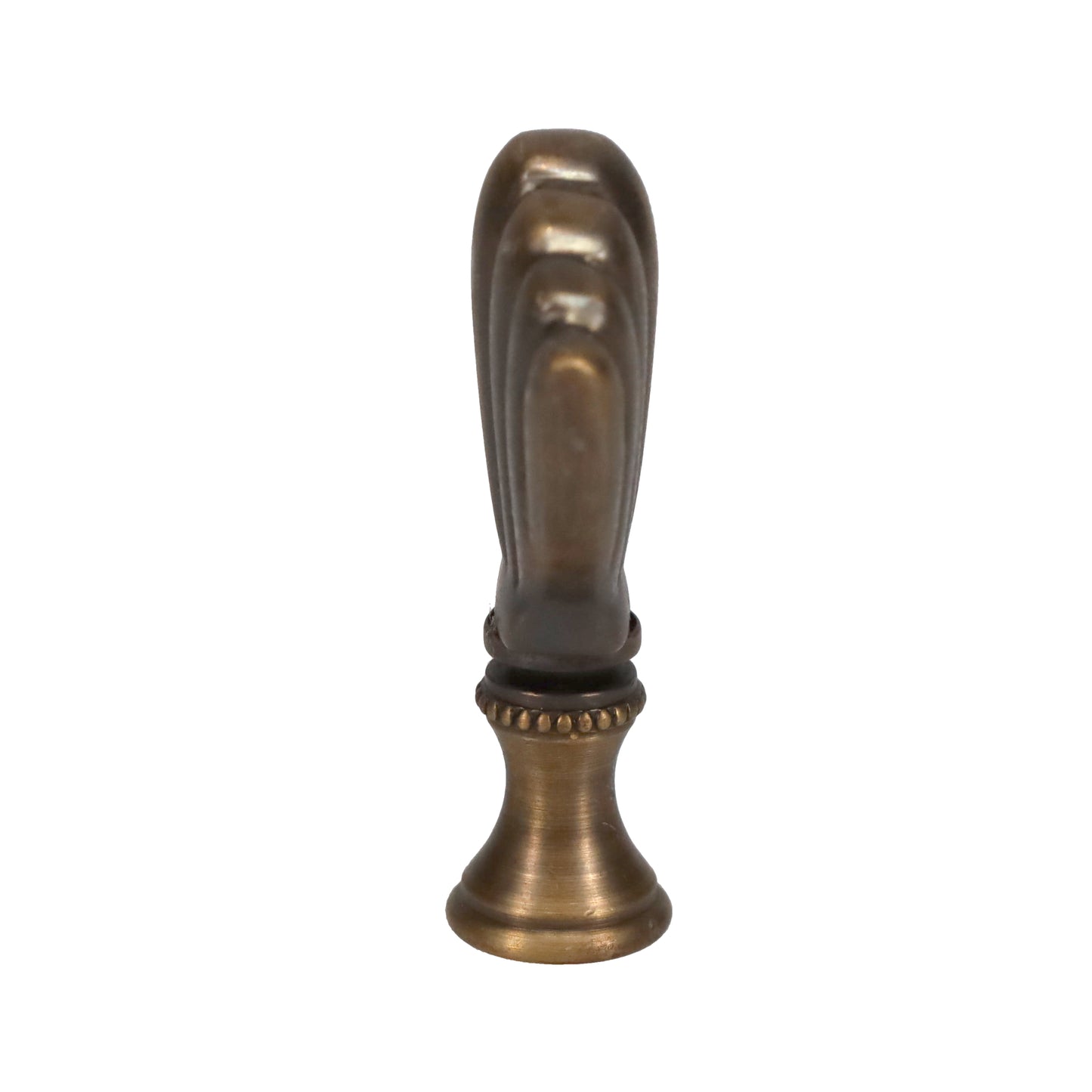 2-1/4" Tall Brass Finial Clam Shell, Dark Bronze Finish 1/4-27F Tap (15115)