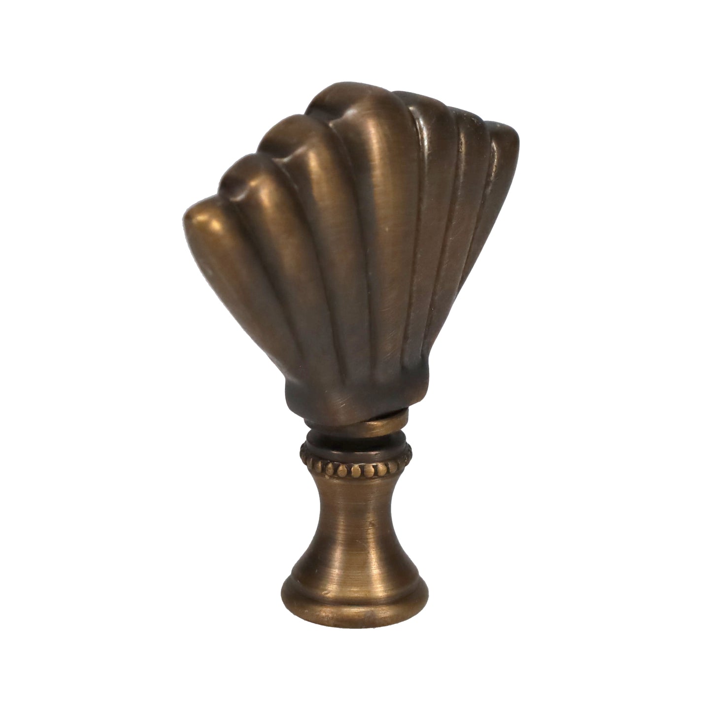 2-1/4" Tall Brass Finial Clam Shell, Dark Bronze Finish 1/4-27F Tap (15115)