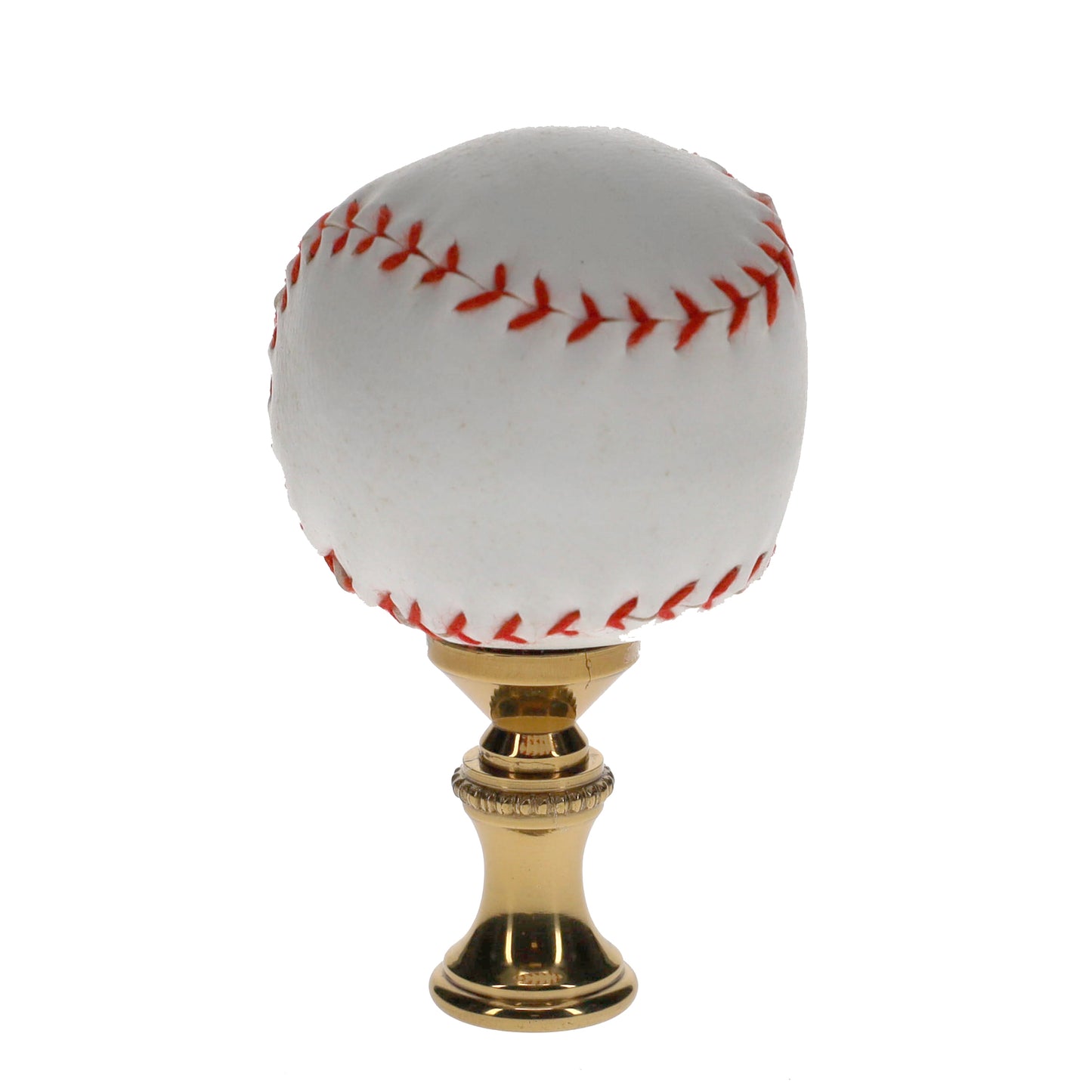 2-1/2" Tall Brass Finial Baseball, 1-1/2" Diameter, 1/4-27F Tap (15126)