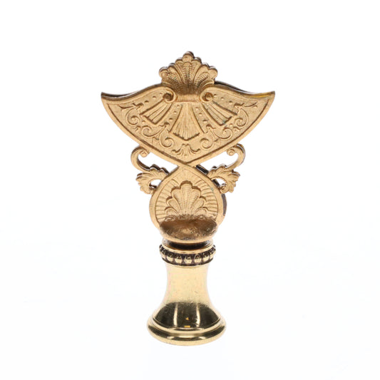 2-1/4" Tall Brass Finial Oriental Fan Scrollwork Pattern, 1/4-27F Tap (15132)