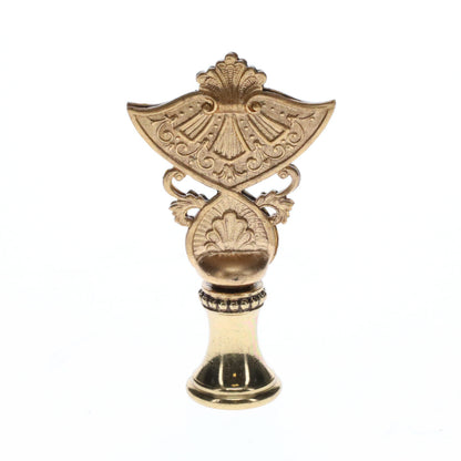 2-1/4" Tall Brass Finial Oriental Fan Scrollwork Pattern, 1/4-27F Tap (15132)