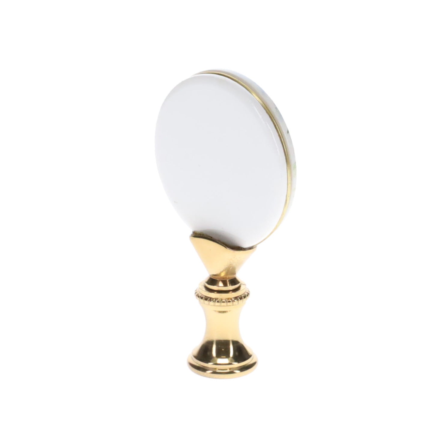 2-5/8" Tall Brass Finial, Picture of Hawks, Ceramic, 1/4-27F Tap (15138)