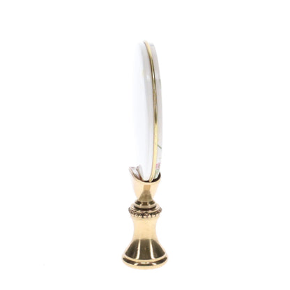 2-7/8" Tall Brass Finial, Picture of Rabbit, Flowers, Butterflies, Ceramic, 1/4-27F Tap (15141)