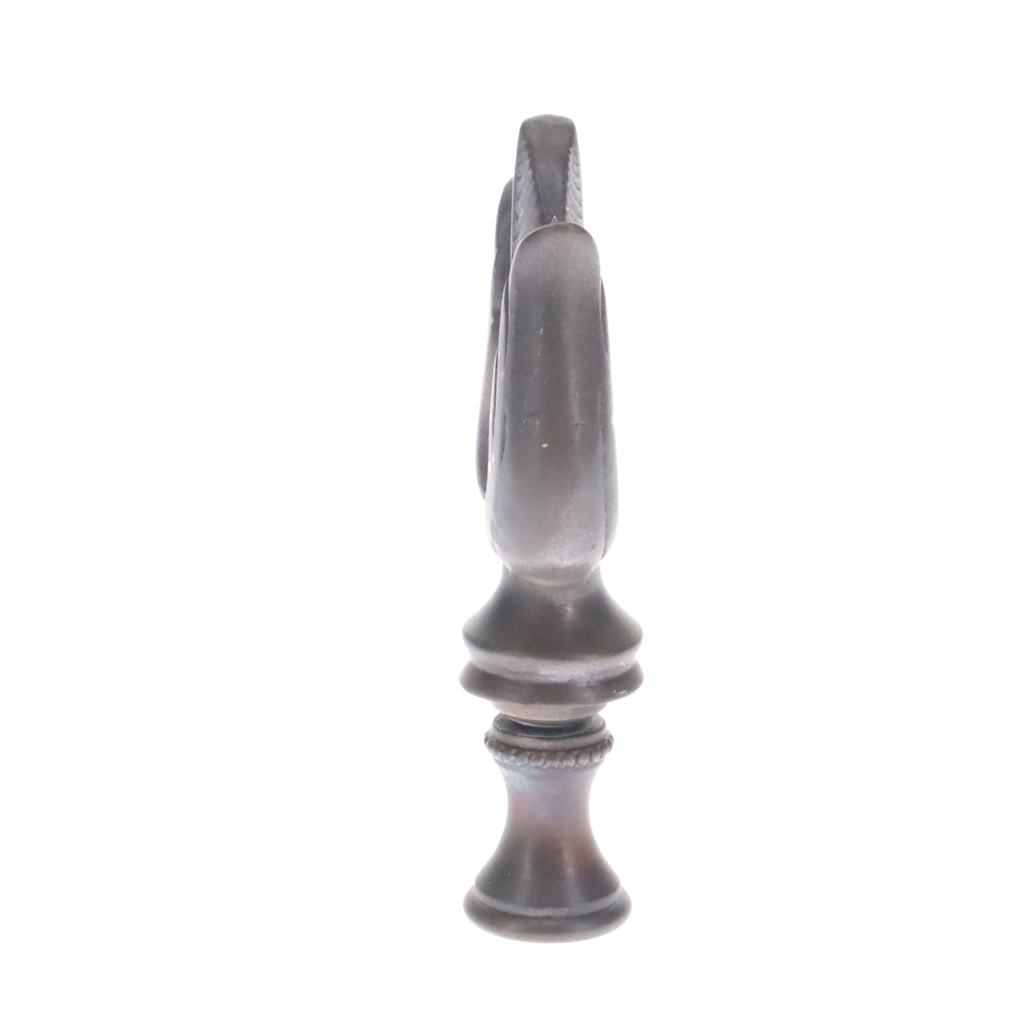 3" Tall Brass Finial, Dark Bronze Leaf & Feather Pattern, 1/4-27F Tap (15151DB)