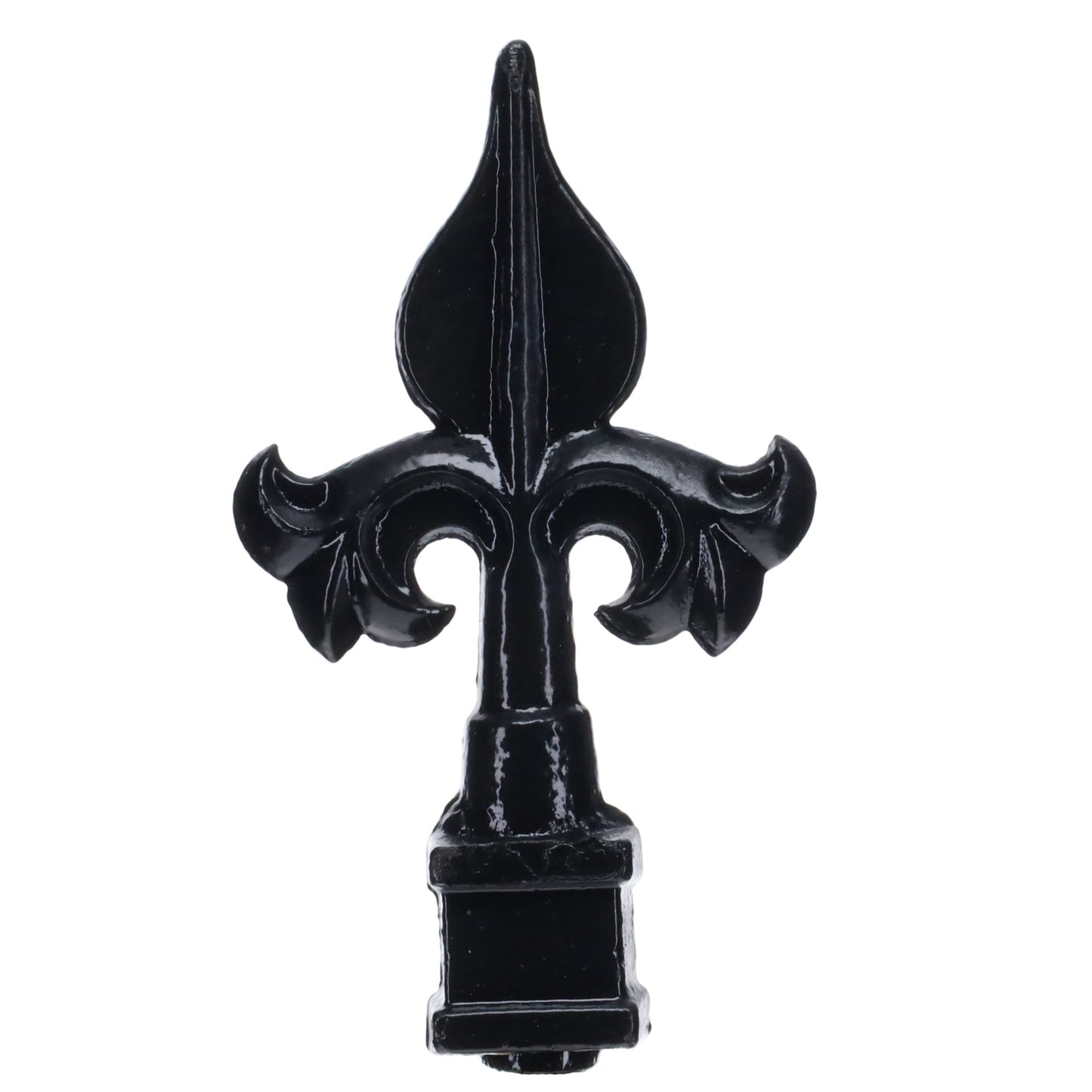 4-3/4" Tall Finial, Fleur-De-Lis, Gloss Black, 1/4-27F Tap (15152)