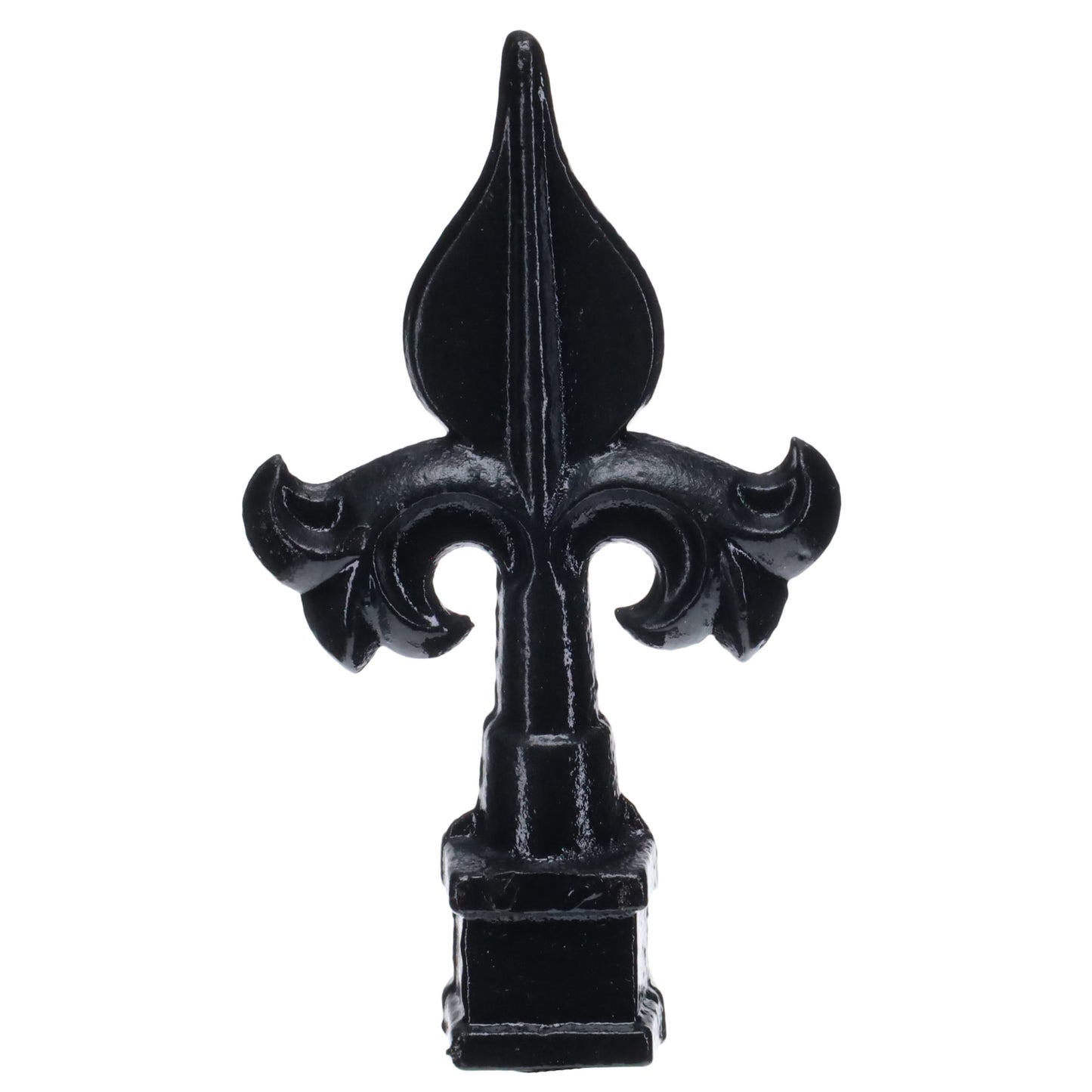 4-3/4" Tall Finial, Fleur-De-Lis, Gloss Black, 1/4-27F Tap (15152)