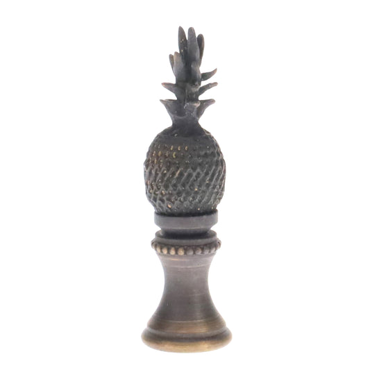 2-1/8" Tall Brass Finial, Dark Bronze Pineapple, 1/4-27F Tap (15155)