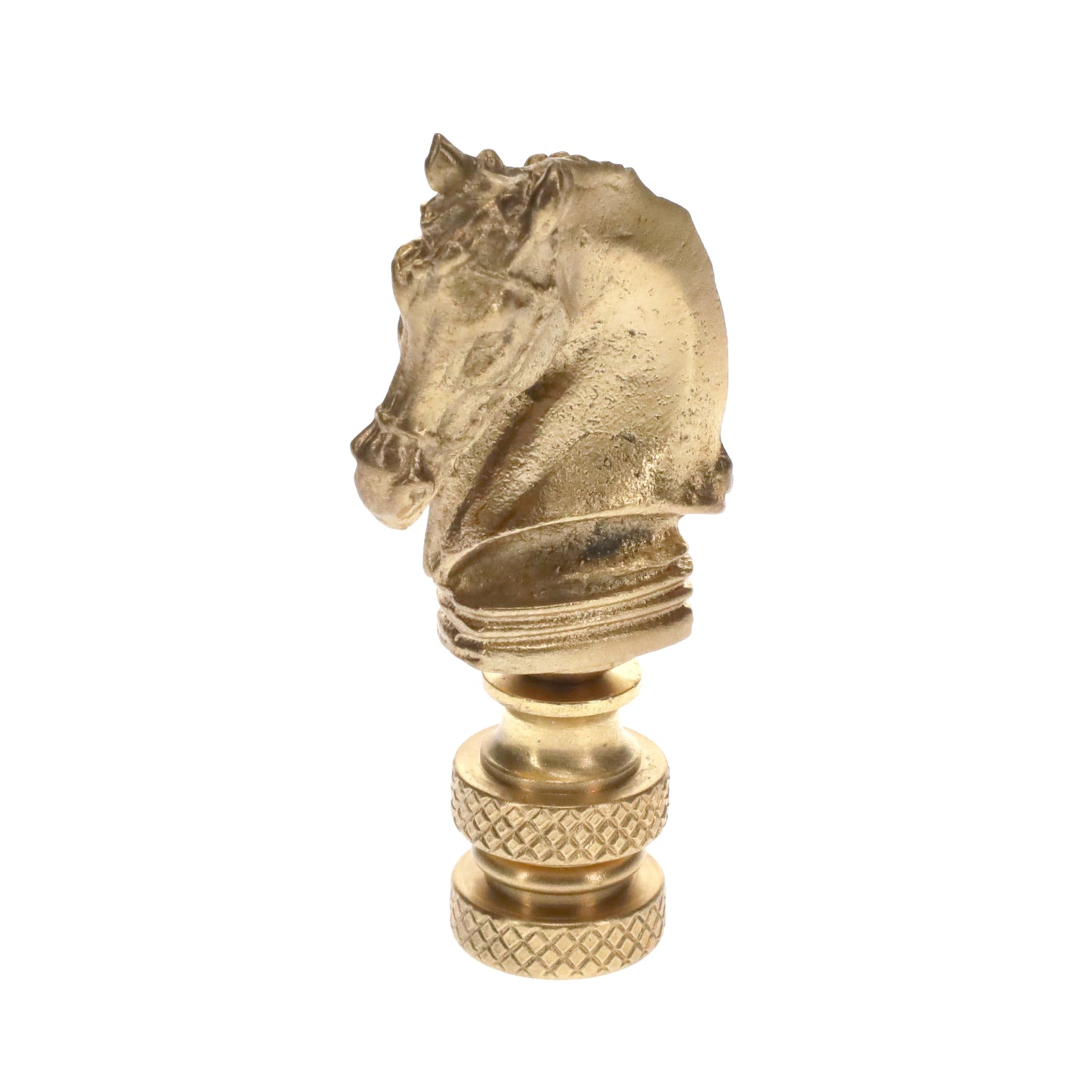 2-1/4" Tall Brass Finial, Chess Knight, Satin Brass, 1/4-27F Tap (15163SB)