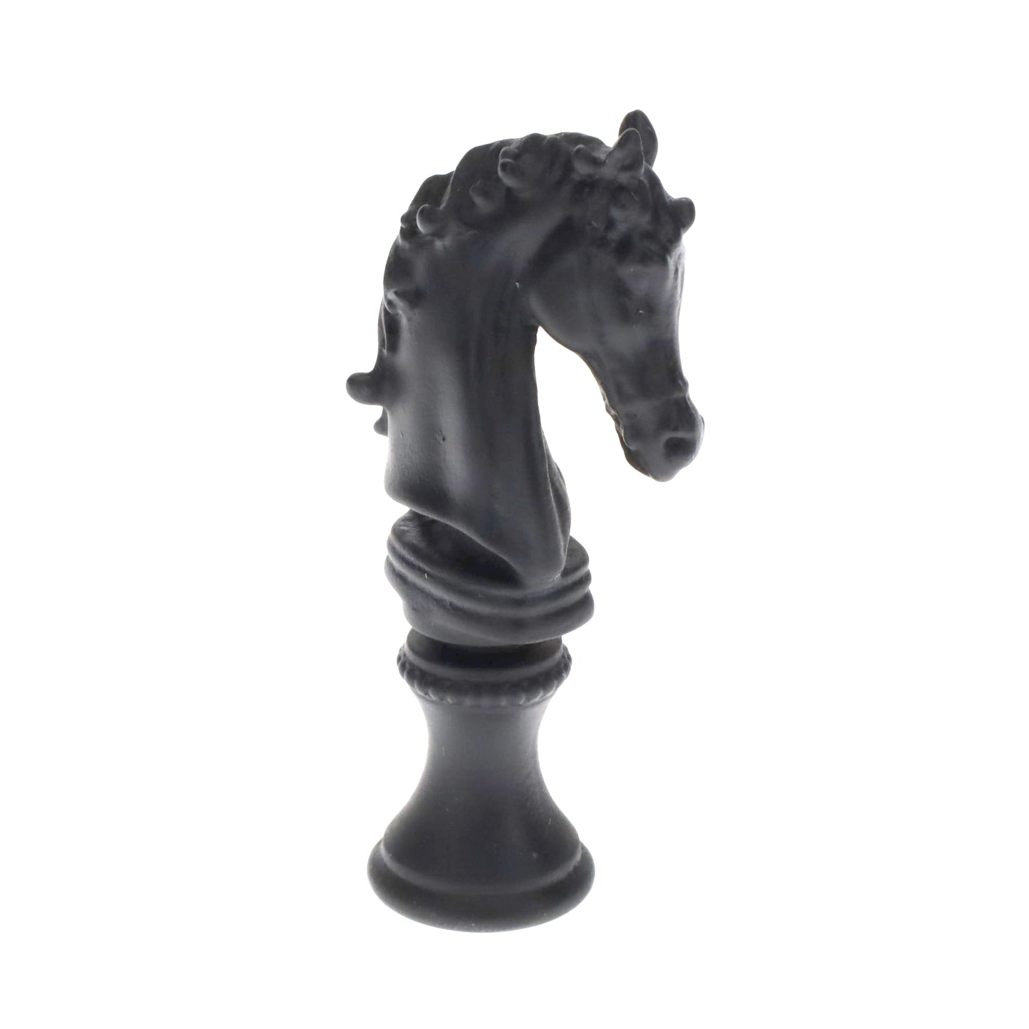 2-1/4" Tall Brass Finial, Chess Knight, Wrought Iron Black, 1/4-27F Tap (15163WR)