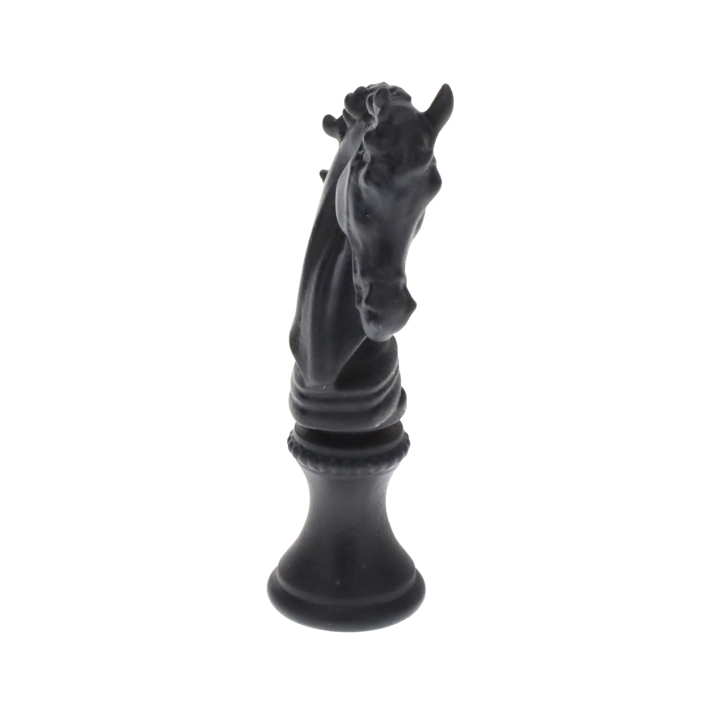 2-1/4" Tall Brass Finial, Chess Knight, Wrought Iron Black, 1/4-27F Tap (15163WR)