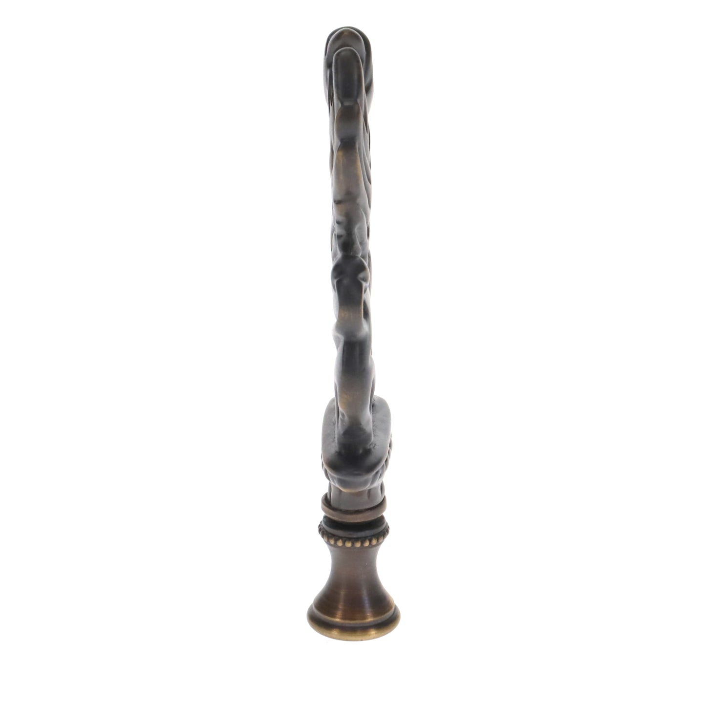 4" Tall Brass Finial, Griffin, Dark Antique Bronze, 1/4-27F Tap (15164BR)