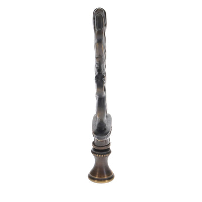 4" Tall Brass Finial, Griffin, Dark Antique Bronze, 1/4-27F Tap (15164BR)