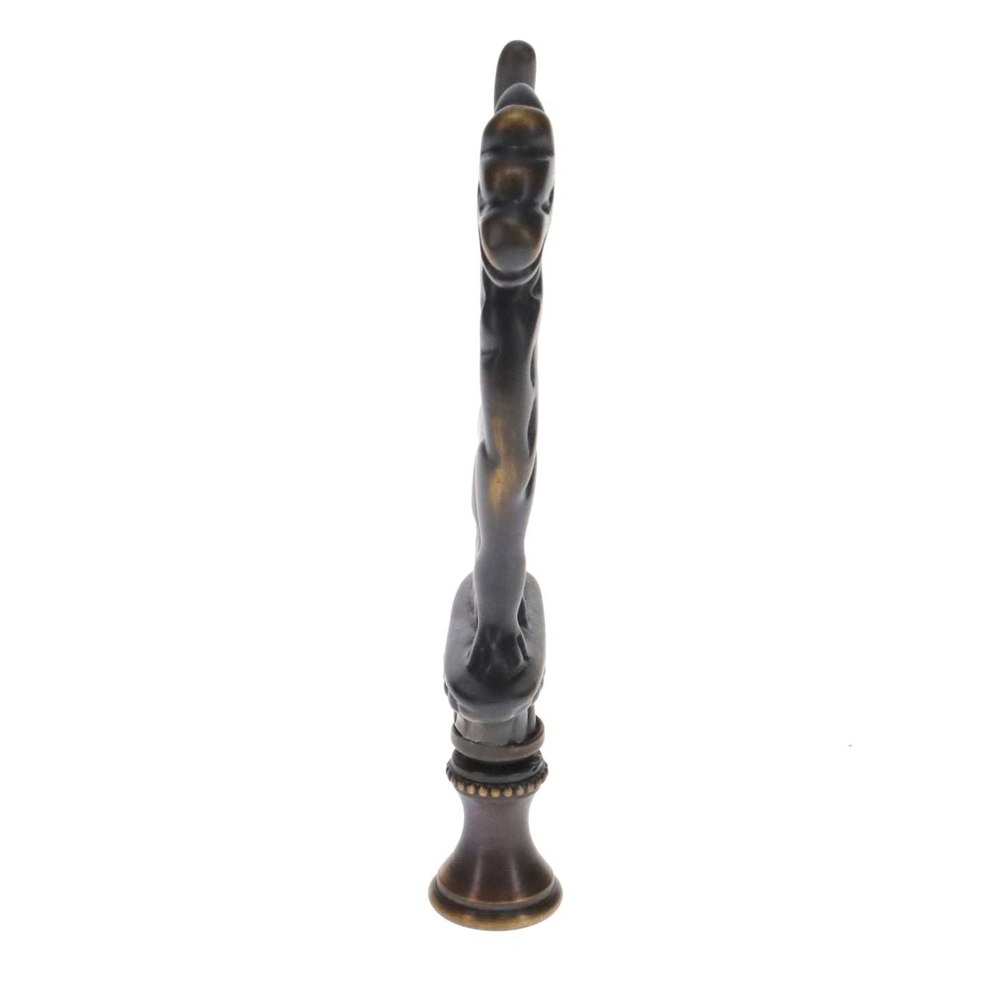 4" Tall Brass Finial, Griffin, Dark Antique Bronze, 1/4-27F Tap (15164BR)