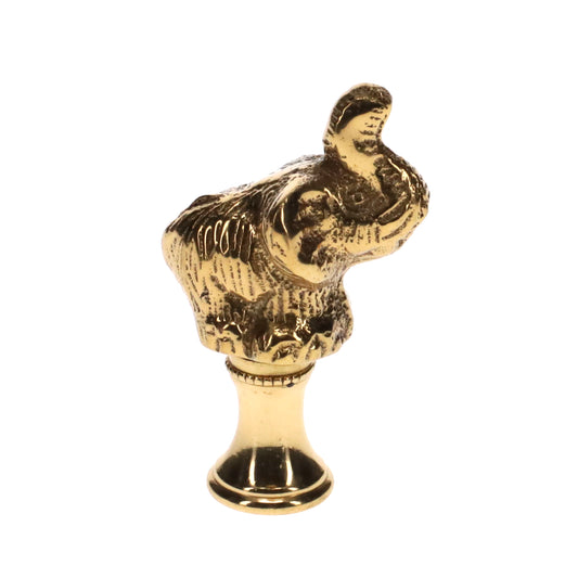 2-1/8" Tall Brass Finial, Elephant, 1/4-27F Tap (15166)