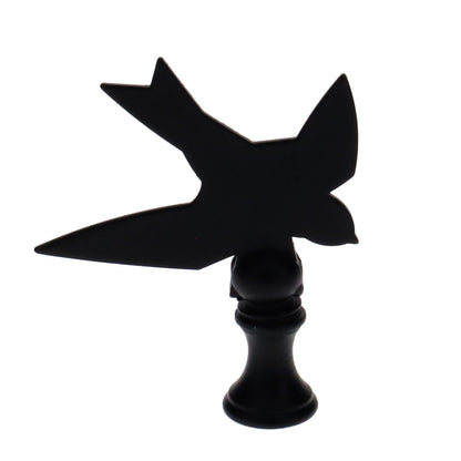 2-1/2" Tall Finial, Black Bird Silhouette, 1/4-27F Tap (15168)