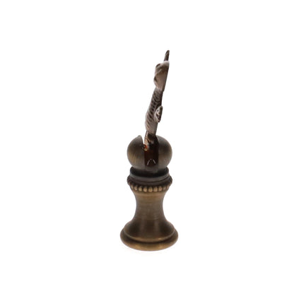 2-5/16" Tall Brass Finial, Gecko, Bronze Finish, 1/4-27F Tap (15172BR)