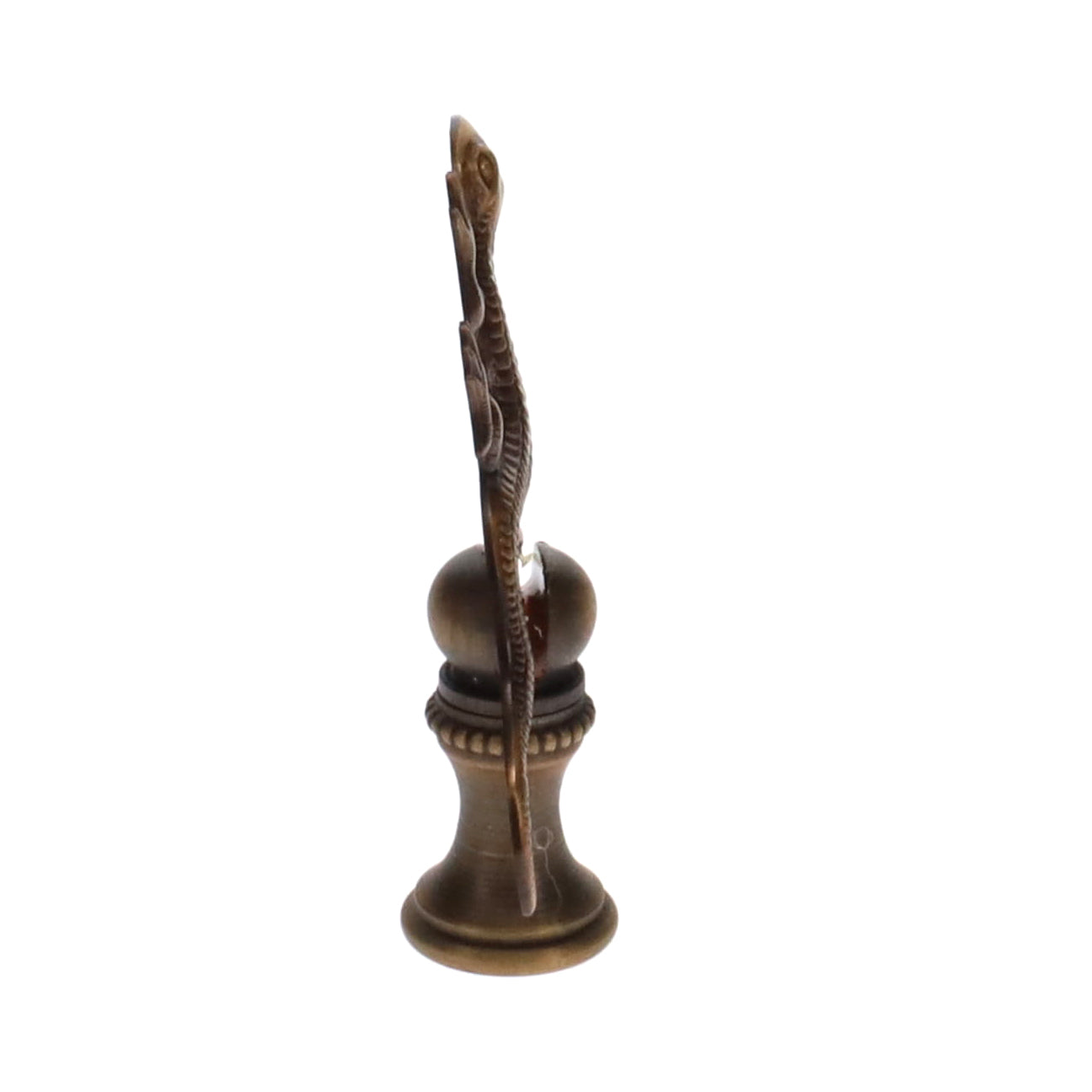 2-5/16" Tall Brass Finial, Gecko, Bronze Finish, 1/4-27F Tap (15172BR)