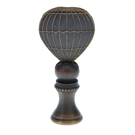 2-1/8" Tall Brass Finial, Hot Air Balloon, Dark Bronze, 1/4-27F Tap (15176BR)