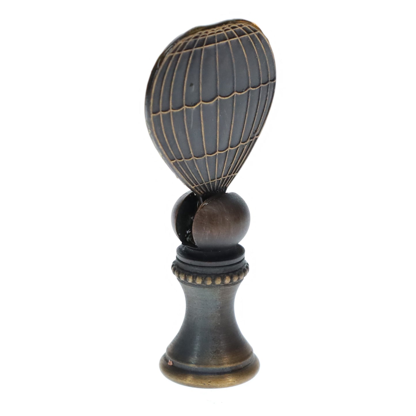 2-1/8" Tall Brass Finial, Hot Air Balloon, Dark Bronze, 1/4-27F Tap (15176BR)