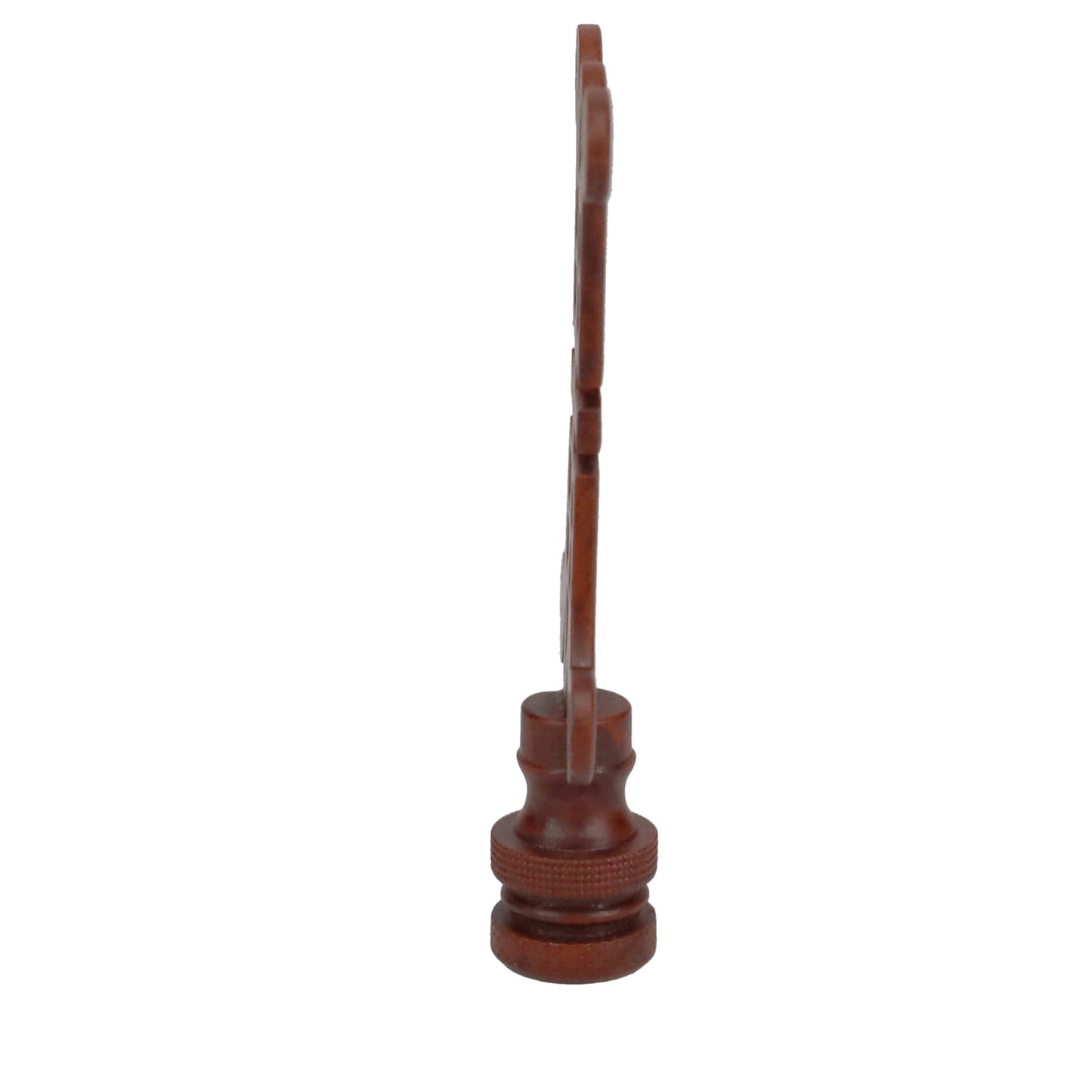 3-1/8" Tall Brass Finial, Chinese Symbol, Brown, 1/4-27F Tap (15179BR)
