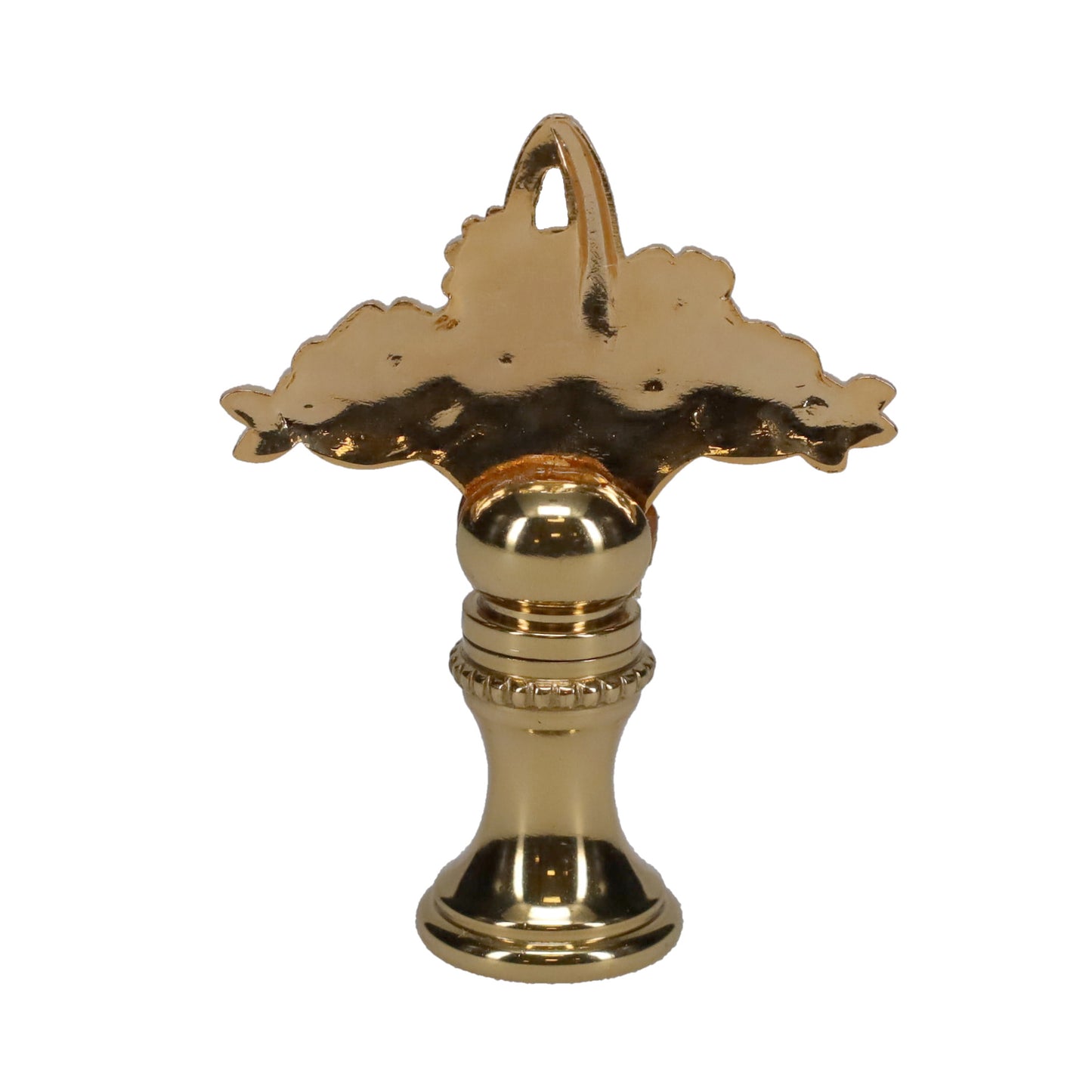 2" Tall Brass Finial, Flower Basket, 1/4-27F Tap (15183)