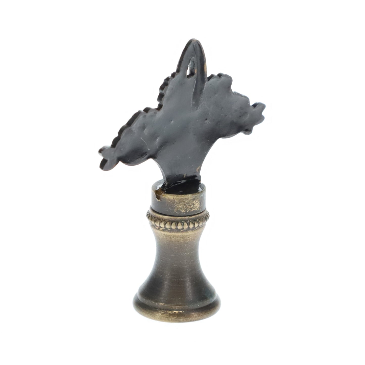 2" Tall Brass Finial, Flower Basket, Bronze Finish, 1/4-27F Tap (15183BR)