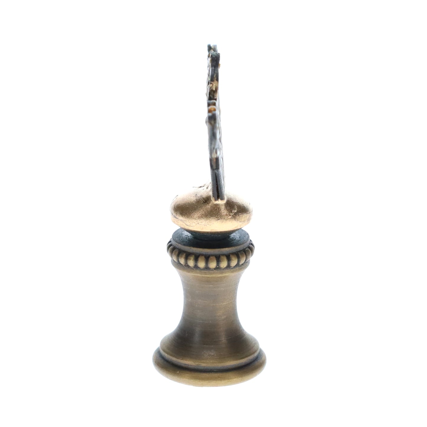 1-3/4" Tall Brass Finial, Openwork Fan Design, Bronze Finish, 1/4-27F Tap (15185BR)