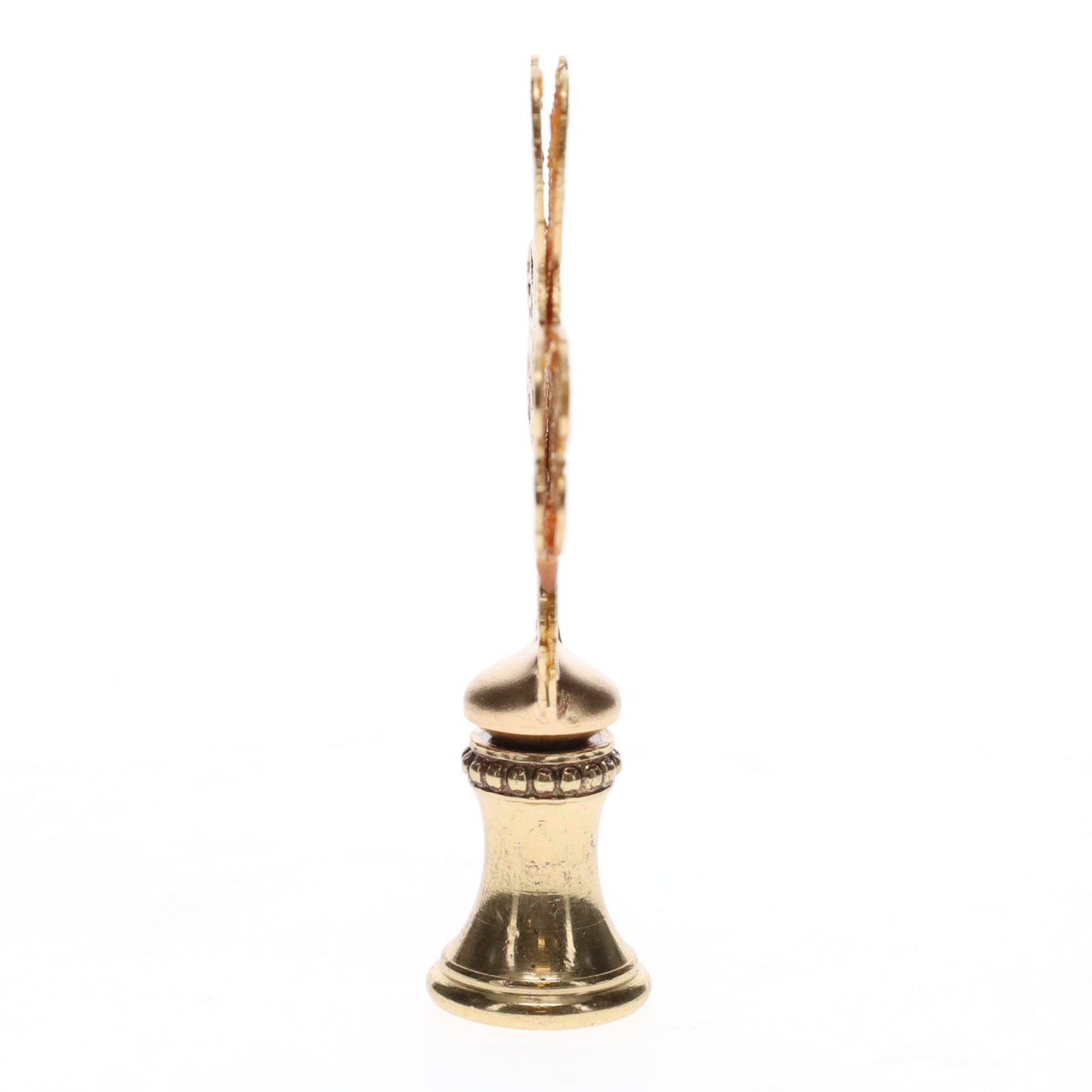 2-1/2" Tall Brass Finial, Heart Cross, 1/4-27F Tap (15188)