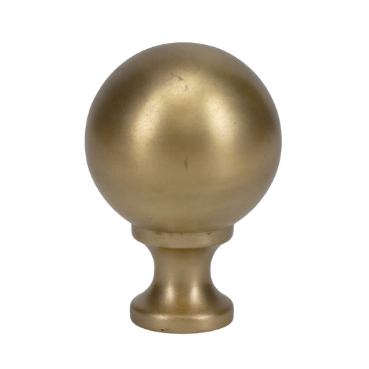 2-3/16" Tall Brass Finial, 1-1/2" Diameter Brass Ball, Unfinished, 1/4-27F Tap (15203)