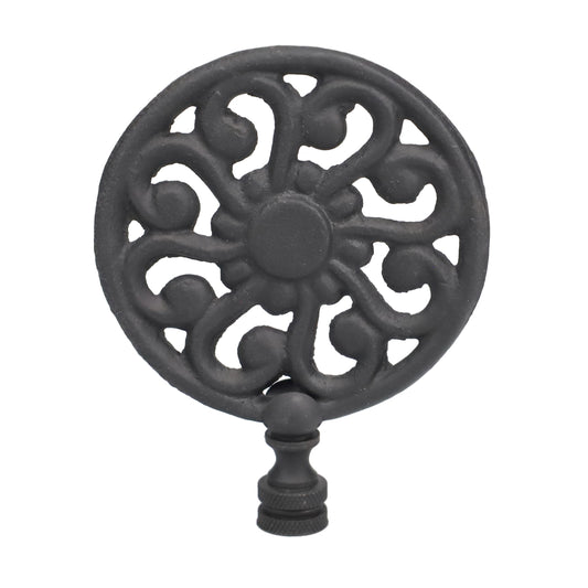 4" Tall Finial, 3" Diameter Black Sunflower Pattern, 1/4-27F Tap (15205)