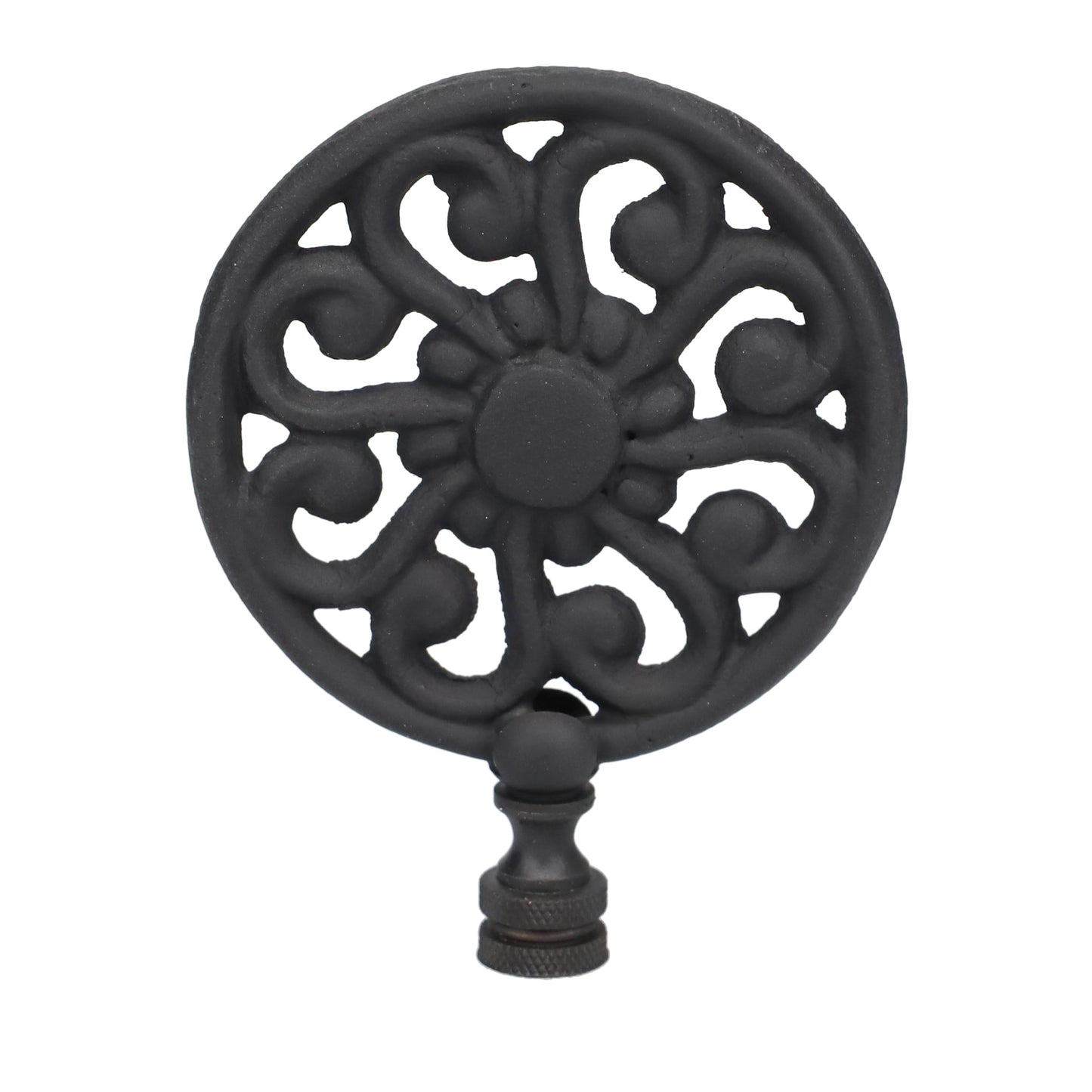 4" Tall Finial, 3" Diameter Black Sunflower Pattern, 1/4-27F Tap (15205)