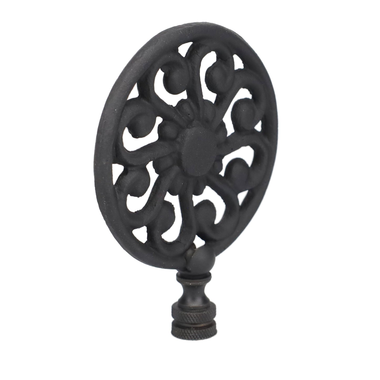 4" Tall Finial, 3" Diameter Black Sunflower Pattern, 1/4-27F Tap (15205)