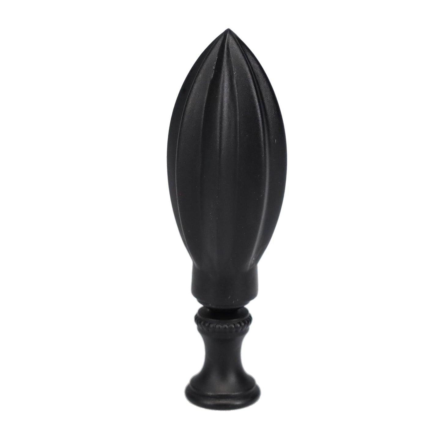 3" Tall Brass Finial, 1" Diam. Black Spindle, 1/4-27F Tap (15207)