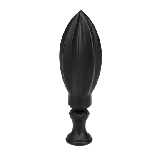 3" Tall Brass Finial, 1" Diam. Black Spindle, 1/4-27F Tap (15207)