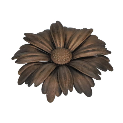 1-1/8" Tall Brass Finial, 2-7/8" Diam. Black Gold Flower Petal Bloom, 1/4-27F Tap (15215BG)