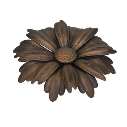 1-1/8" Tall Brass Finial, 2-7/8" Diam. Black Gold Flower Petal Bloom, 1/4-27F Tap (15215BG)