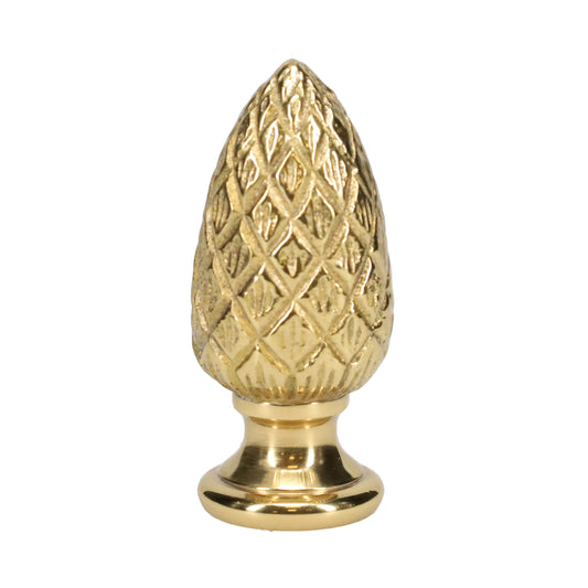 2-3/8" Tall Brass Finial, 1" Diam. Brass Pineapple, 1/4-27F Tap (15222)