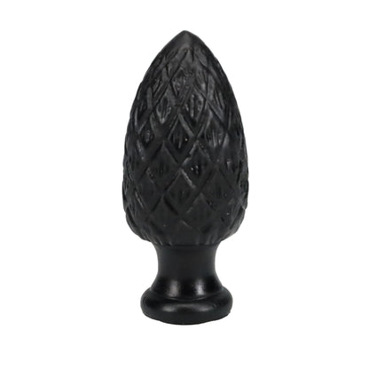 2-7/16" Tall Finial, 1" Diam. Black Pineapple, 1/4-27F Tap (15222BK)