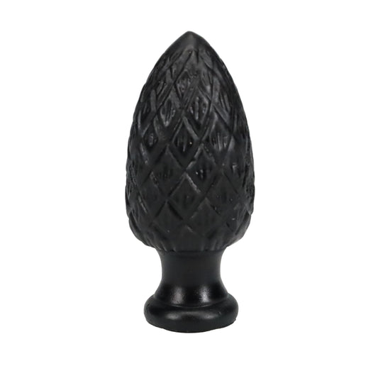 2-7/16" Tall Finial, 1" Diam. Black Pineapple, 1/4-27F Tap (15222BK)