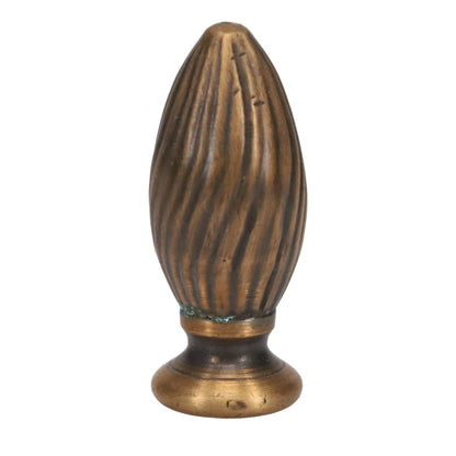 2-5/8" Tall Brass Finial, 1" Diam. Spiral Egg, Bronze Finish 1/4-27F Tap (15223)