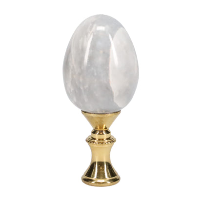 2-11/16" Tall Brass Goblet Style Finial, Marble Egg, 1/4-27F Tap (15225)