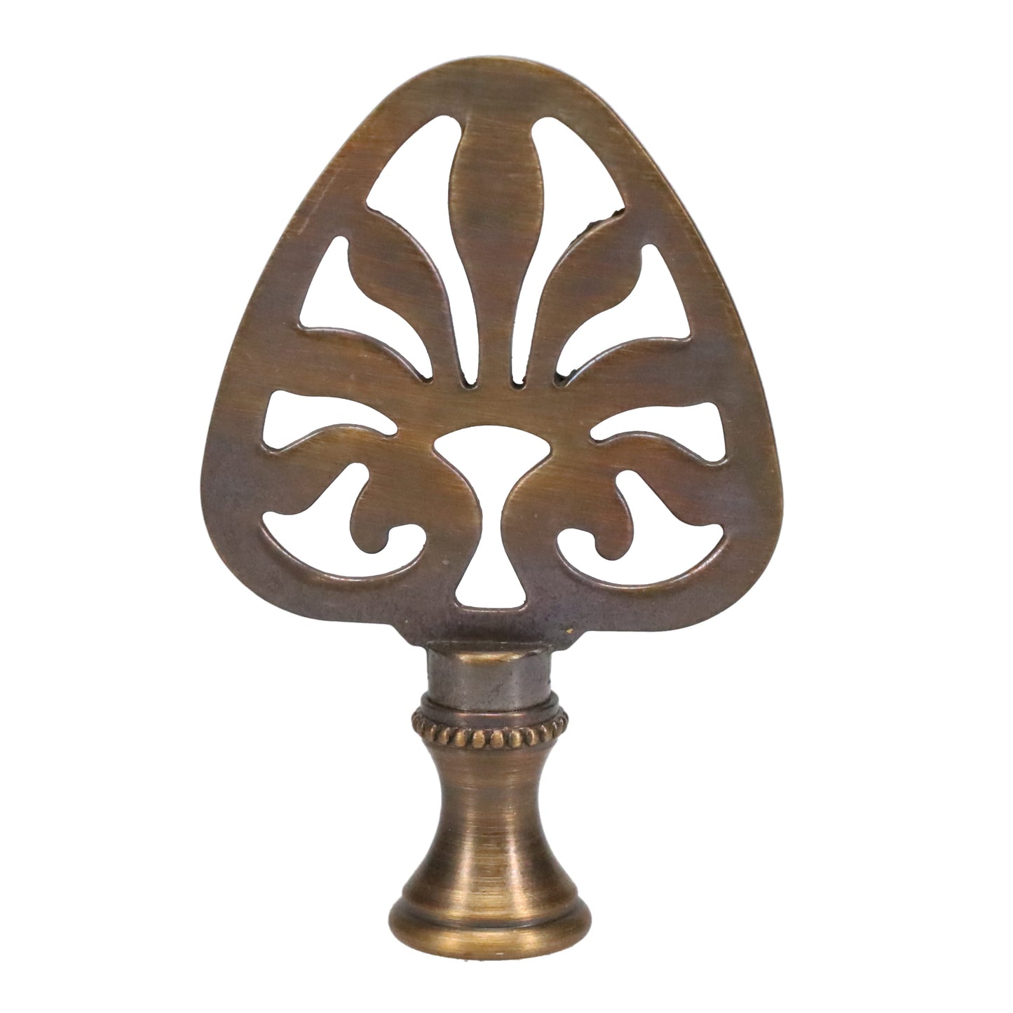 2-3/4" Tall Brass Finial, Fleur-De-Lis Design, Bronze Finish, 1/4-27F Tap (15230)
