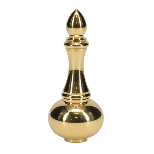 3" Tall Brass Finial, 1-1/4" Wide Spindle, 1/4-27F Tap (15232)