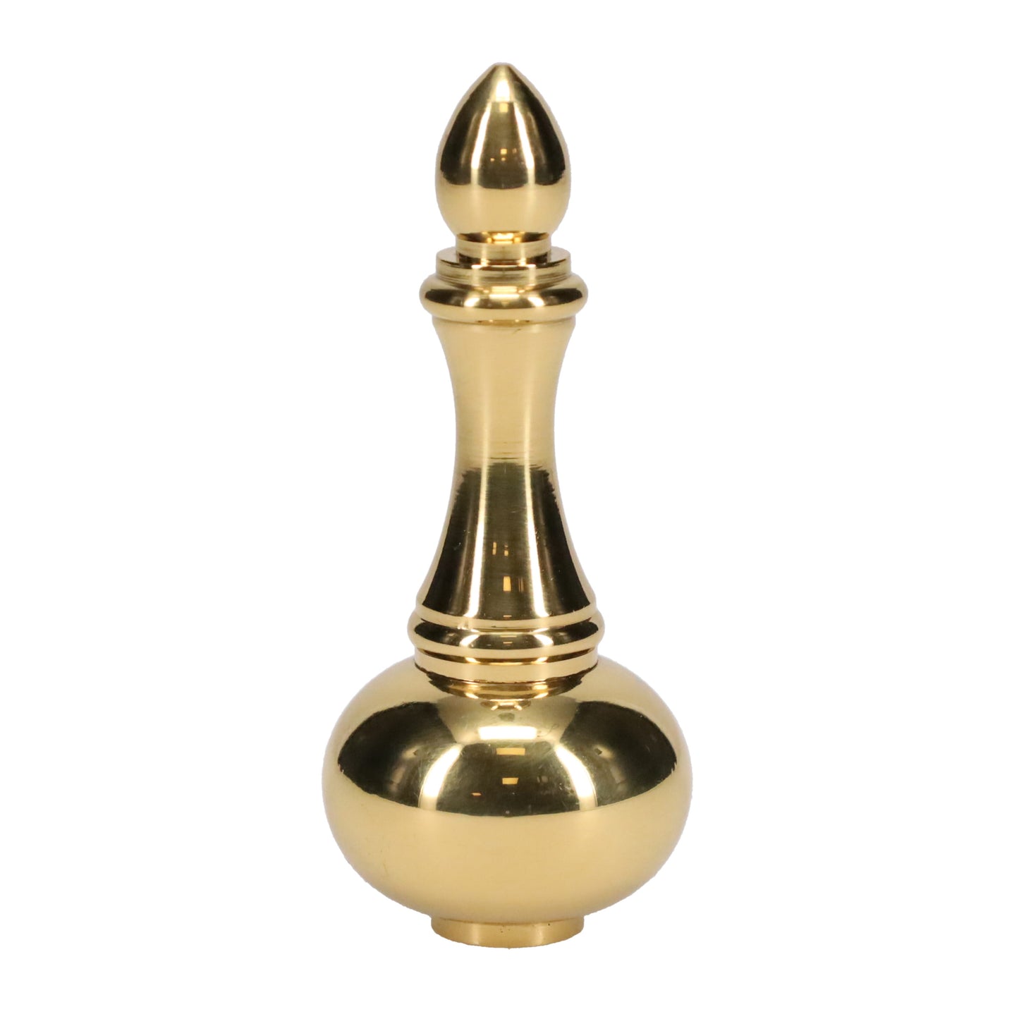 3" Tall Brass Finial, 1-1/4" Wide Spindle, 1/4-27F Tap (15232)