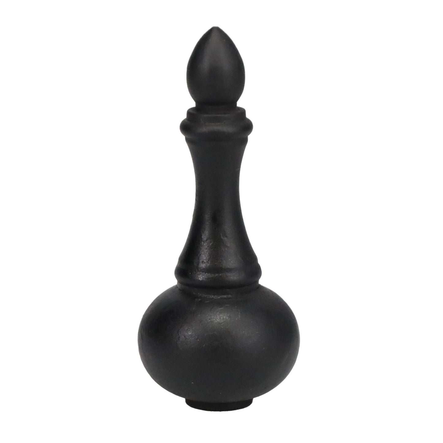 3" Tall Brass Finial, 1-1/4" Wide Spindle, Wrought Iron Black 1/4-27F Tap (15232BK)