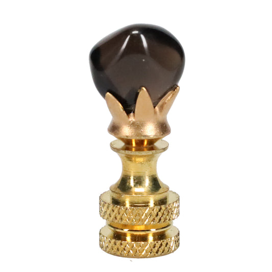 Brass Finial with Black Onyx Stone, 1/4-27F Tap (15235)