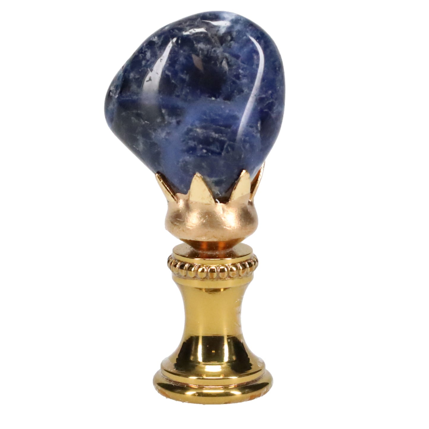 Brass Finial with Blue Sodalite Stone, 1/4-27F Tap (15236)