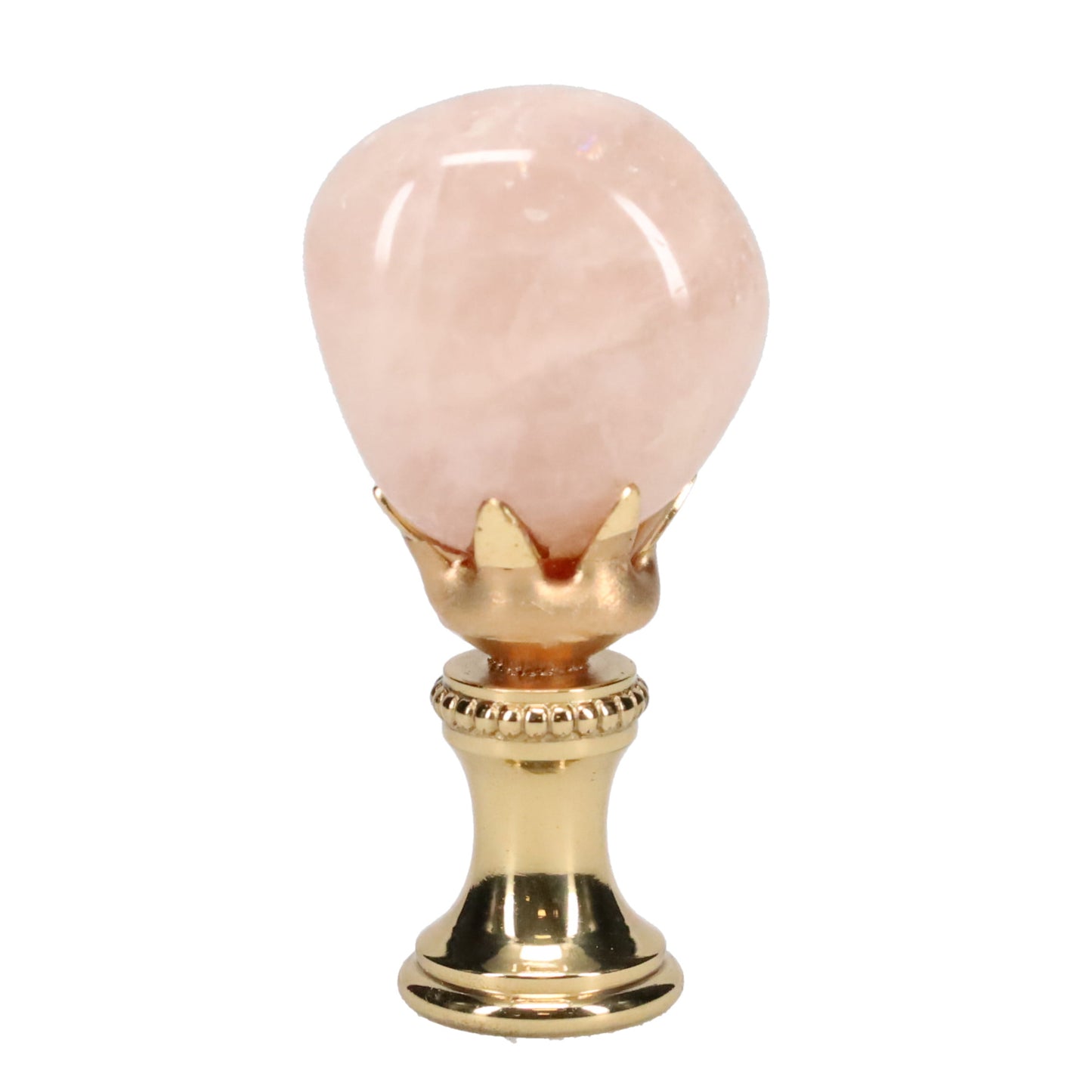Brass Finial with Milky Quartz Stone, 1/4-27F Tap (15239)