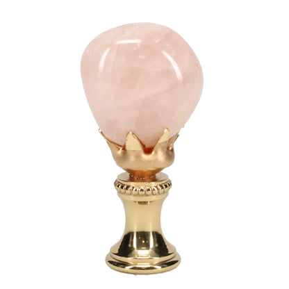 Brass Finial with Milky Quartz Stone, 1/4-27F Tap (15239)